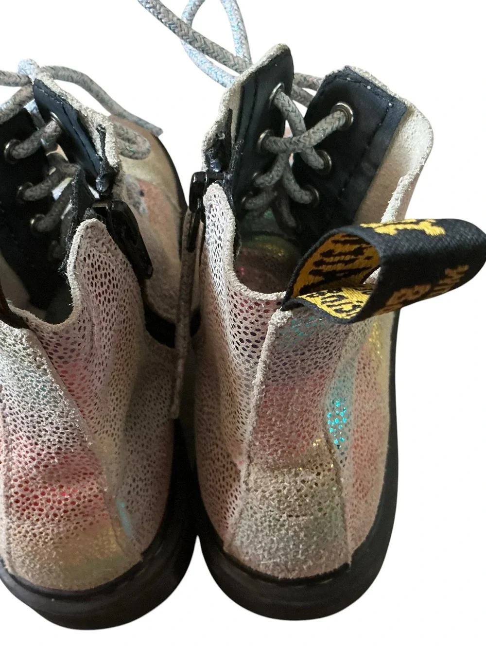 Dr Martens Pascal 1450 iridescent glitter booties size 5
